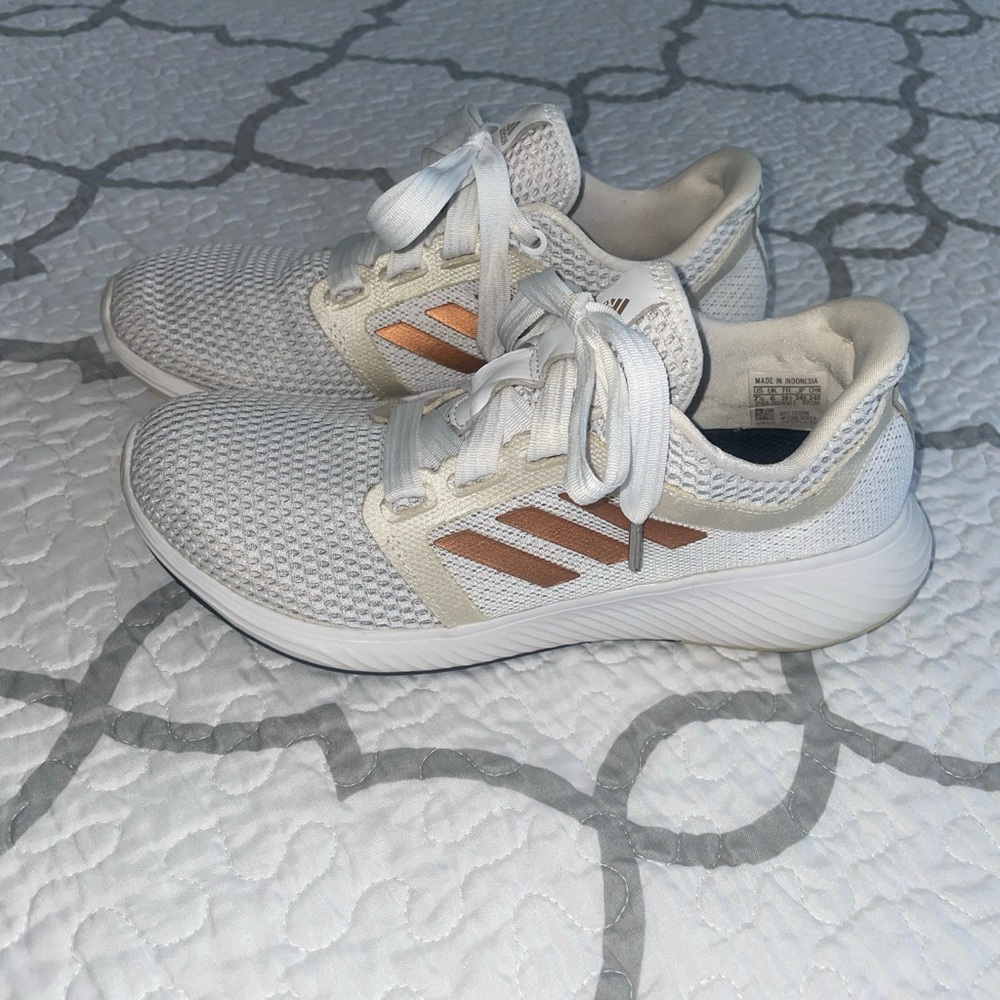 Adidas White/Gold Edge Lux 3 Women’s Sneakers Size 7.5 (EG1286)